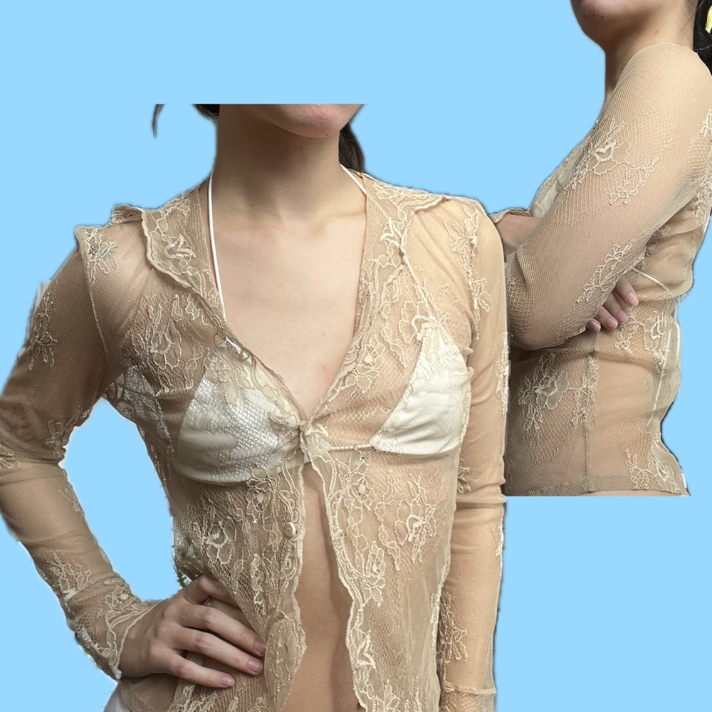 Vintage see through lace blouse